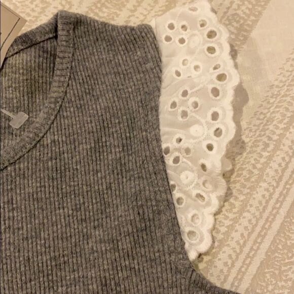 Baby Gap Grey Rubbed Tank Top w Ruffle Sleeves - Picture 3 of 7